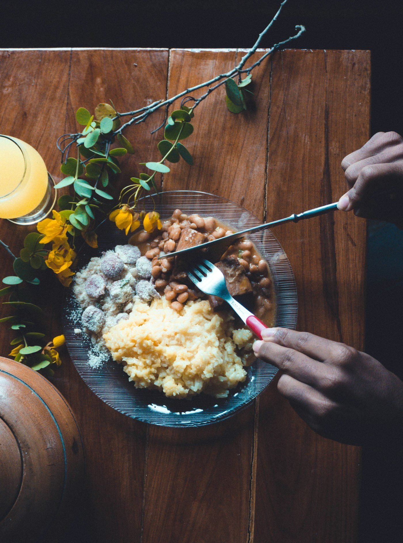 Brazilian plate of rice and beans