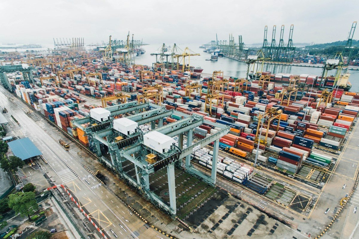 Container terminal cranes at a major port